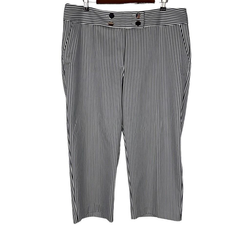 Chico's Sailor Stripe Hardware Crop Pants size 16